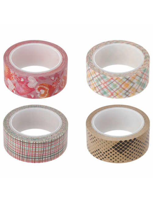 Клейкая WASHI-лента для декора, 15 мм х 5 м, ассорти, в дисплее, рисовая бумага, ОСТРОВ СОКРОВИЩ, 661719