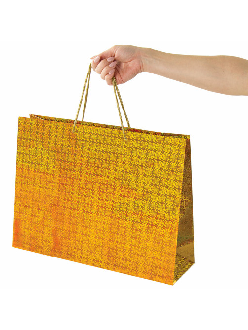 Пакет подарочный (1 штука) 45x13x33 см, ЗОЛОТАЯ СКАЗКА голография, ассорти 3 цвета, 606609