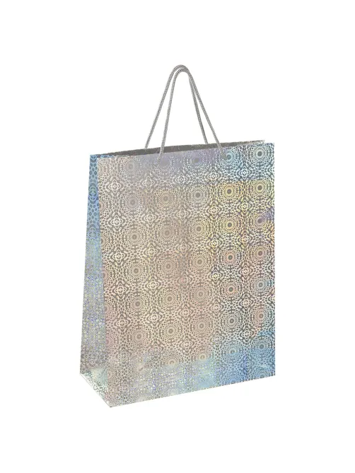Пакет подарочный (1 штука) 33x13x45 см, ЗОЛОТАЯ СКАЗКА голография, ассорти 3 цвета, 606610