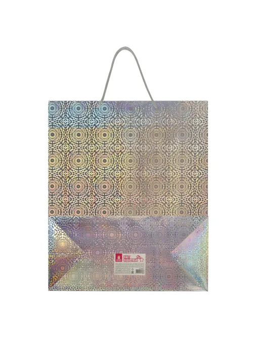 Пакет подарочный (1 штука) 41x19x49 см, ЗОЛОТАЯ СКАЗКА голография, ассорти 3 цвета, 606611