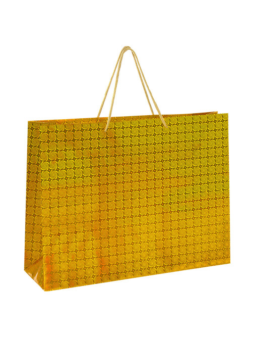 Пакет подарочный 45x13x33 см (XL), НАБОР 3 шт., 3 дизайна, голография, ЗОЛОТАЯ СКАЗКА, 609736