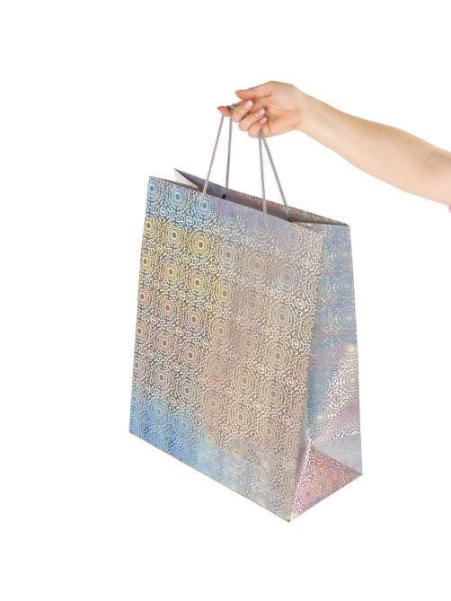 Пакет подарочный 41x19x49 см (XXL), НАБОР 3 шт., 3 дизайна, голография, ЗОЛОТАЯ СКАЗКА, 609738