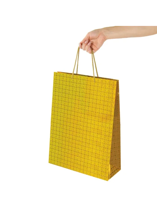 Пакет подарочный (1 штука) 33x13x45 см, ЗОЛОТАЯ СКАЗКА голография, ассорти 3 цвета, 606610