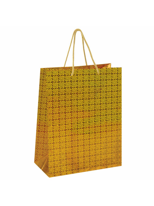 Пакет подарочный (1 штука) 26x13x32 см, ЗОЛОТАЯ СКАЗКА голография, ассорти 4 цвета, 606607