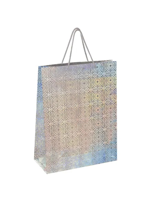 Пакет подарочный 33x13x45 см (XL), НАБОР 3 шт., 3 дизайна, голография, ЗОЛОТАЯ СКАЗКА, 609737