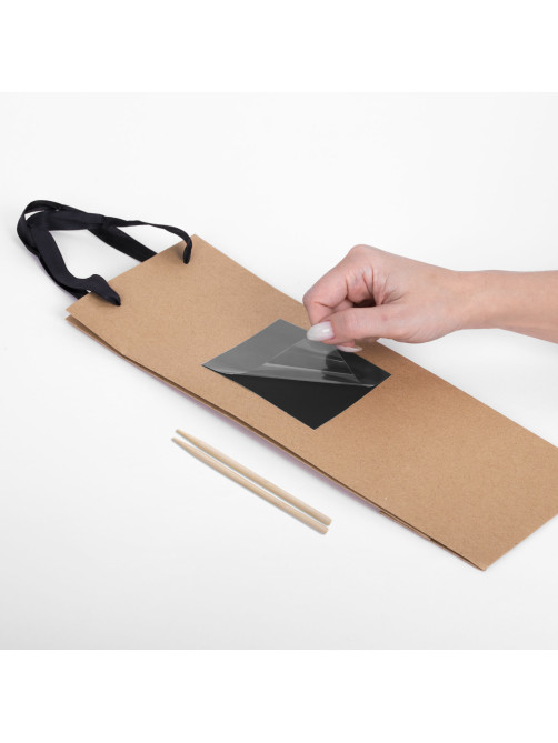 Пакет подарочный под бутылку КОМПЛЕКТ 7 шт., 13х8х36 см, скретч-слой + стилус, крафт, ЗОЛОТАЯ СКАЗКА, 591973