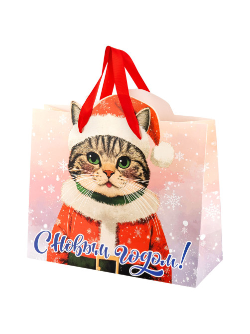 Пакет подарочный (1 шт.) новогодний, 26х13х32 см 