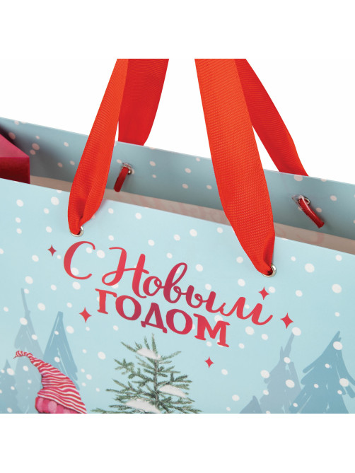 Пакет подарочный НАБОР 4 штуки новогодний 27х11х20 см, 