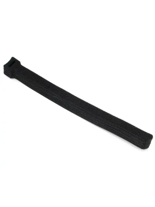 Хомуты-липучки 200x11 мм на основе ленты Velcro, CABLEXPERT, черные (12 шт.), VT-200x11BK