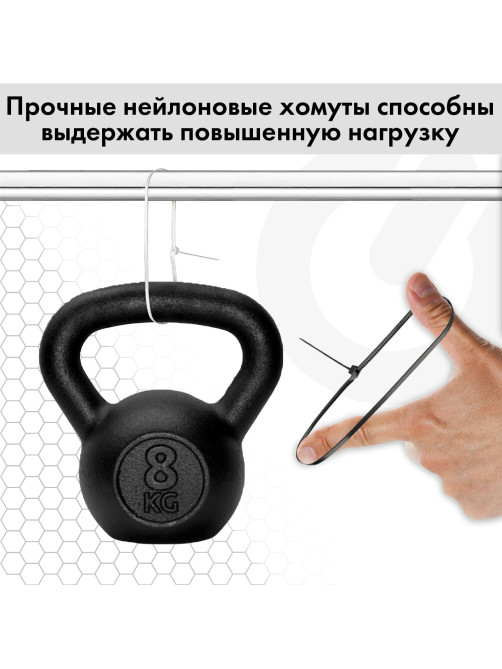 Стяжка (хомут) нейлоновая сверхпрочная POWER LOCK, 3,6x300 мм, КОМПЛЕКТ 100 шт., черная, SONNEN, 607917