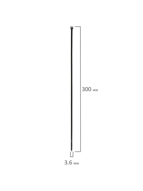 Стяжка (хомут) нейлоновая сверхпрочная POWER LOCK, 3,6x300 мм, КОМПЛЕКТ 100 шт., черная, SONNEN, 607917