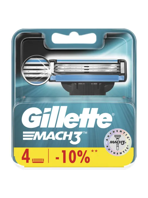 Сменные кассеты для бритья 4 шт., GILLETTE (Жиллет) 