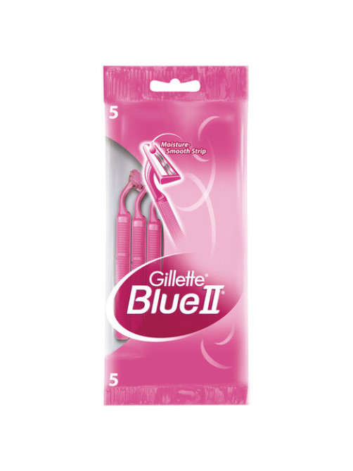 Бритвы одноразовые КОМПЛЕКТ 5 шт., GILLETTE (Жиллет) BLUE 2, для женщин