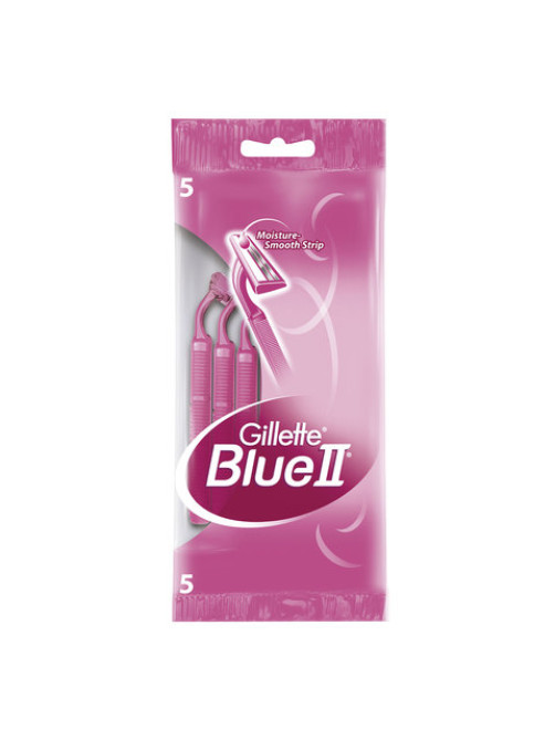 Бритвы одноразовые КОМПЛЕКТ 5 шт., GILLETTE (Жиллет) BLUE 2, для женщин