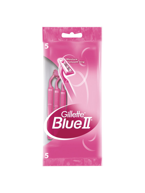 Бритвы одноразовые КОМПЛЕКТ 5 шт., GILLETTE (Жиллет) BLUE 2, для женщин