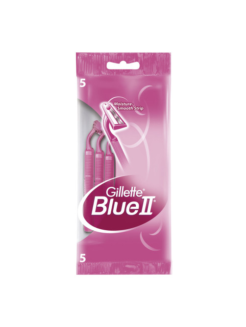Бритвы одноразовые КОМПЛЕКТ 5 шт., GILLETTE (Жиллет) BLUE 2, для женщин