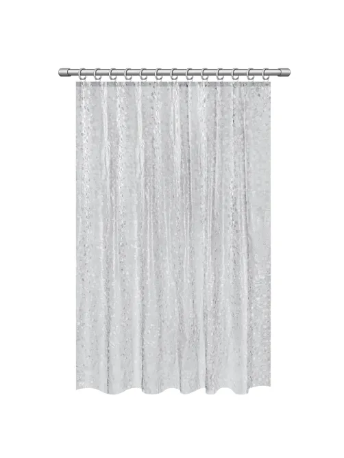Шторка для ванной EVA, 180х200 см, кольца в комплекте, СЕРАЯ ЛЕДЯНАЯ СВЕЖЕСТЬ, PRIMILA (ПРИМИЛА), 700101