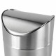 Урна настольная 1,2 литра для мусора с качающейся крышкой, d 12х16,5 см, нержавеющая сталь, LAIMA, 601618