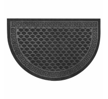 Коврик придверный 60х90 см, СЕРЫЙ, грязезащитный, 430 г/м2, ПОЛУКРУГ, фактурный рисунок ЧЕШУЙКИ, ЛЮБАША, 701052