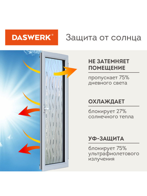 Пленка на окно самоклеящаяся статическая БЕЗ КЛЕЯ солнцезащитная 75х150 см 