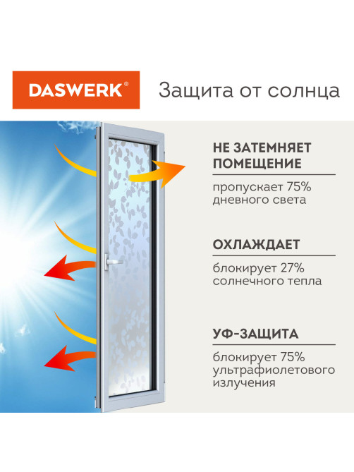 Пленка на окно самоклеящаяся статическая БЕЗ КЛЕЯ солнцезащитная 75х150 см 