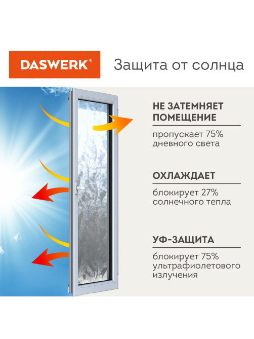 Пленка на окно самоклеящаяся статическая БЕЗ КЛЕЯ солнцезащитная 75х150 см 