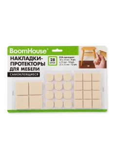 Накладки-протекторы для мебели самоклеящиеся, НАБОР 28 предметов, бежевые, BOOMHOUSE (БУМХАУС), 701827