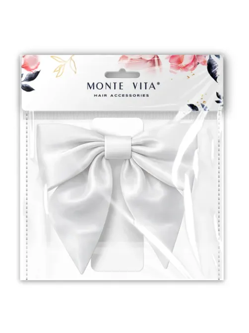 Бант для волос 17х7,5х15 см, на заколке, белый, MONTE VITA (МОНТЕ ВИТА), 458839