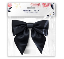 Бант для волос 17х7,5х15 см на заколке, черный, MONTE VITA (МОНТЕ ВИТА), 458837