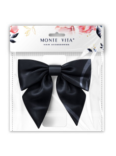 Бант для волос 17х7,5х15 см на заколке, черный, MONTE VITA (МОНТЕ ВИТА), 458837