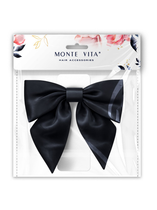 Бант для волос 17х7,5х15 см на заколке, черный, MONTE VITA (МОНТЕ ВИТА), 458837