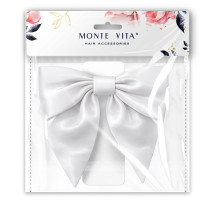 Бант для волос 17х7,5х15 см, на заколке, белый, MONTE VITA (МОНТЕ ВИТА), 458839