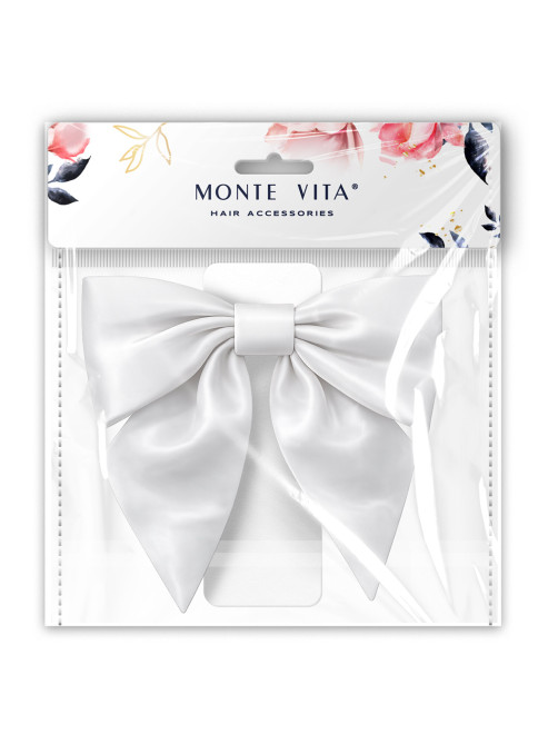 Бант для волос 17х7,5х15 см, на заколке, белый, MONTE VITA (МОНТЕ ВИТА), 458839