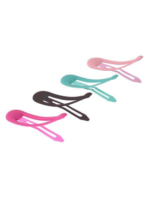 Заколки для волос НАБОР 8 шт., 5 см, клик-клак, soft touch, разные цвета, MONTE VITA (МОНТЕ ВИТА), 457092