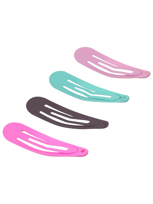 Заколки для волос НАБОР 8 шт., 5 см, клик-клак, soft touch, разные цвета, MONTE VITA (МОНТЕ ВИТА), 457092