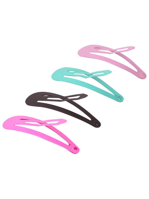 Заколки для волос НАБОР 8 шт., 5 см, клик-клак, soft touch, разные цвета, MONTE VITA (МОНТЕ ВИТА), 457092