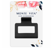 Краб для волос 5 см, soft-touch, чёрный, MONTE VITA (МОНТЕ ВИТА), 457009