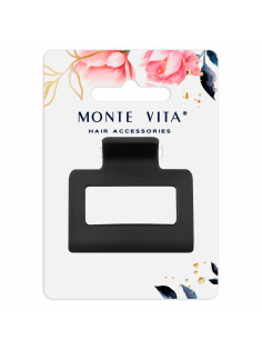 Краб для волос 5 см, soft-touch, чёрный, MONTE VITA (МОНТЕ ВИТА), 457009