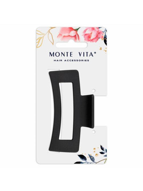 Краб для волос 8,5 см, soft-touch, чёрный, MONTE VITA (МОНТЕ ВИТА), 457002