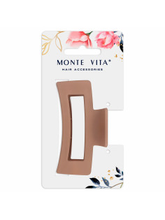 Краб для волос 8,5 см, soft-touch, коричневый, MONTE VITA (МОНТЕ ВИТА), 457001