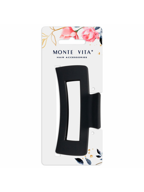 Краб для волос 10,5 см, soft-touch, чёрный, MONTE VITA (МОНТЕ ВИТА), 456999