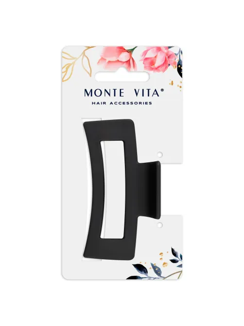 Краб для волос 8,5 см, soft-touch, чёрный, MONTE VITA (МОНТЕ ВИТА), 457002