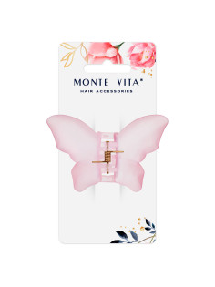 Краб для волос 8,5 см, матовый, розовый, MONTE VITA (МОНТЕ ВИТА), 457015