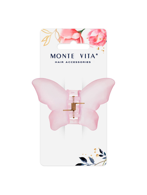 Краб для волос 8,5 см, матовый, розовый, MONTE VITA (МОНТЕ ВИТА), 457015