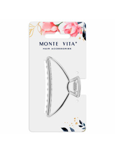 Краб для волос 7,8 см, серебристый, MONTE VITA (МОНТЕ ВИТА), 457016