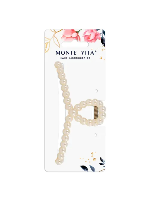 Краб для волос 13 см, жемчужный, MONTE VITA (МОНТЕ ВИТА), 457020