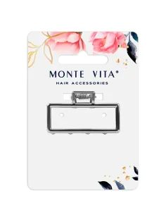 Краб для волос 4,5 см, серебристый, MONTE VITA (МОНТЕ ВИТА), 457018