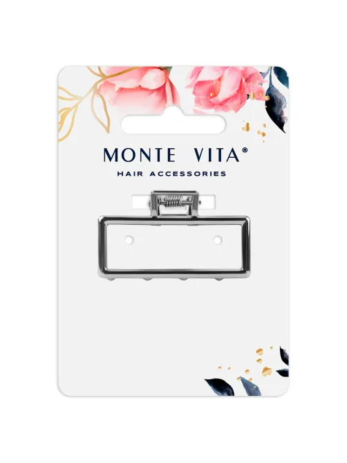 Краб для волос 4,5 см, серебристый, MONTE VITA (МОНТЕ ВИТА), 457018