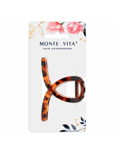 Краб для волос 8 см, глянцевый, черепаховый, MONTE VITA (МОНТЕ ВИТА), 457008