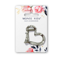 Краб для волос, 6 см, серебристый, MONTE VITA (МОНТЕ ВИТА), 458822